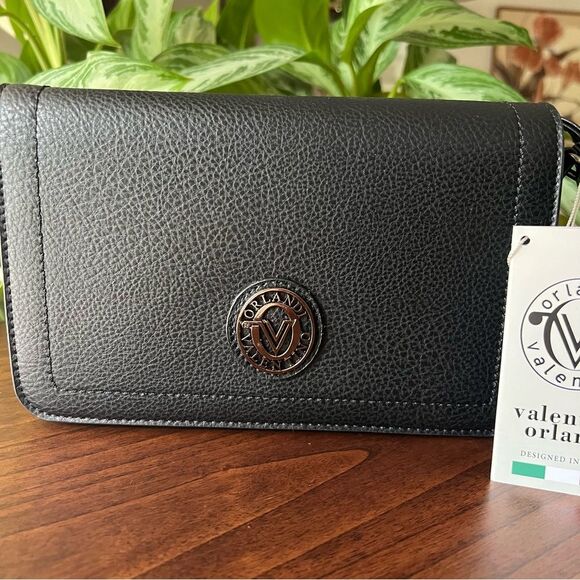 Valentino Orlandi Crossbody 🖤 vegan leather 🖤 adjustable strap 🖤 NWT - Picture 1 of 10